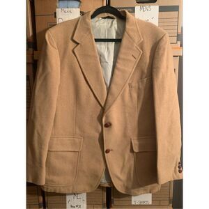 Tan Vintage Business Suit Jacket-VAUGHN-Notched Lapel Tweed Men’s Sz 44
